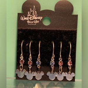 Dangling Mickey WDW Blue and Pink Earrings